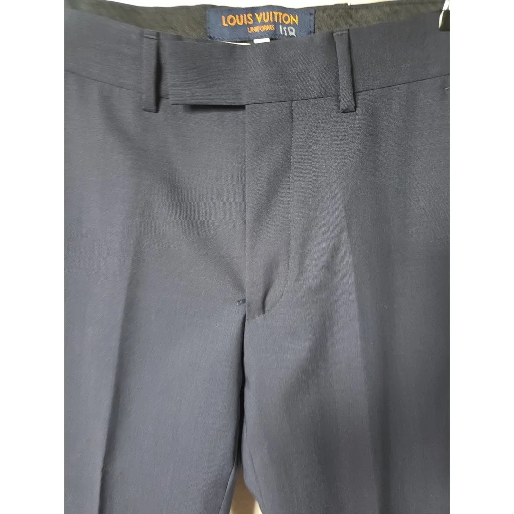 Louis Vuitton Rare Uniform Mens Navy Slim Unhemmed Trousers Size EU 44/US 28 NWT